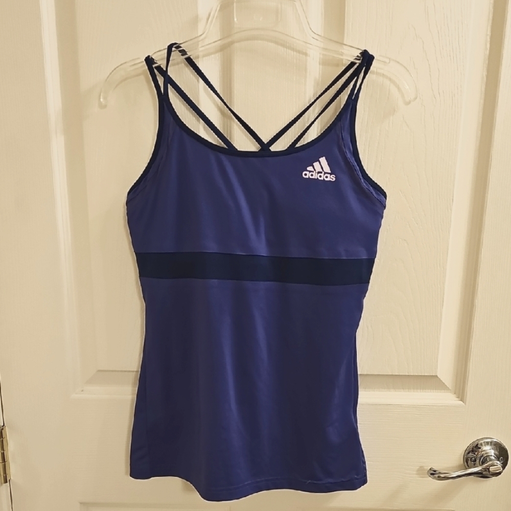Adidas Climalite Purple Black Strappy Athletic Tank Top Women's M
